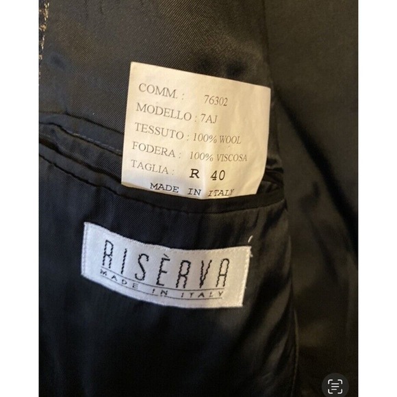 Riserva Dillard's Sport Blazer Jacket Houndstooth 40 R Made in Italy 100% Wool - Picture 2 of 16